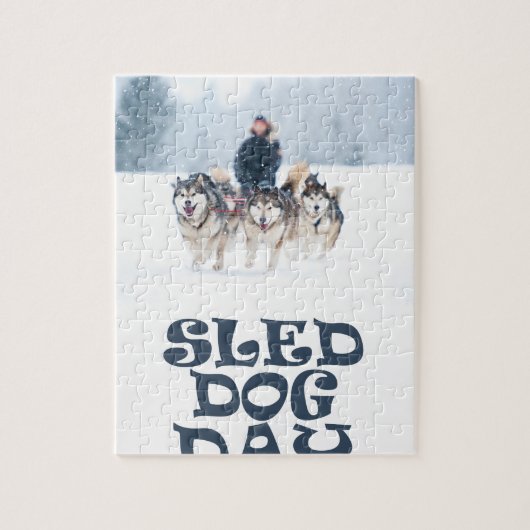 Sled Dog Day - Waardedag Legpuzzel (Verticaal)