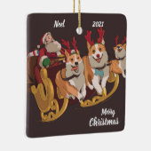 Sled Dog Kerstmis Keramisch Ornament (Rechts)