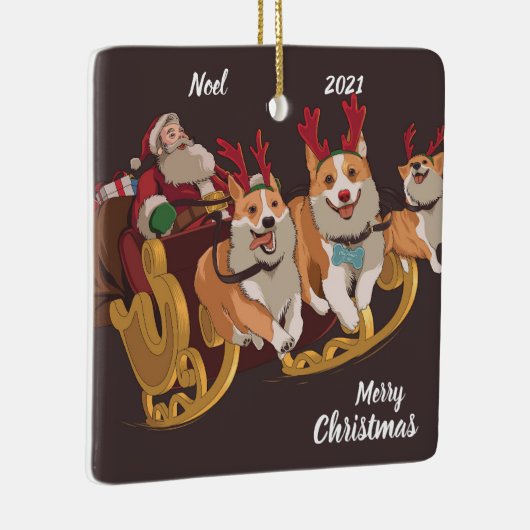 Sled Dog Kerstmis Keramisch Ornament (Rechts)