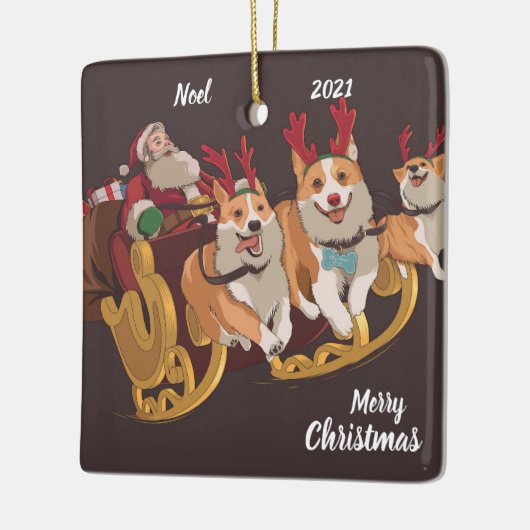 Sled Dog Kerstmis Keramisch Ornament (Links)
