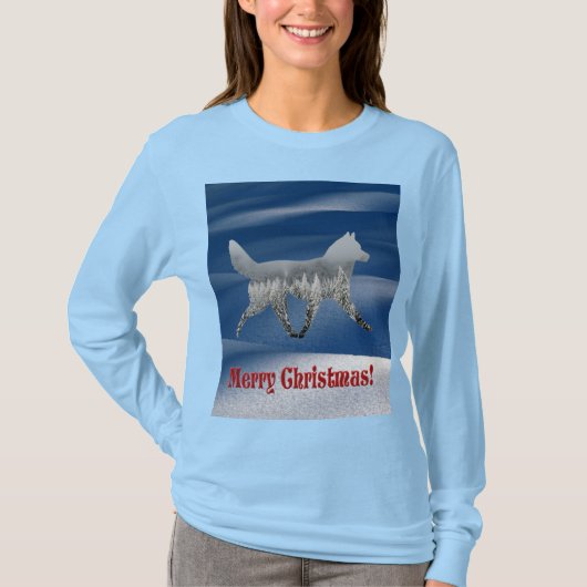 Sled Dog Kerstmis T-shirt (Voorkant)