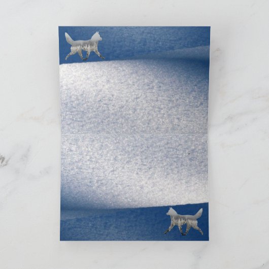 Sled Dog Merry Christmas Kaart (Binnen)