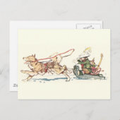 Sled Dog Pulling Sleigh Briefkaart (Voorkant / Achterkant)