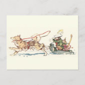 Sled Dog Pulling Sleigh Briefkaart (Voorkant)