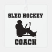 Sled Hockey Coach Kerstmis Metalen Ornament (Voorkant)