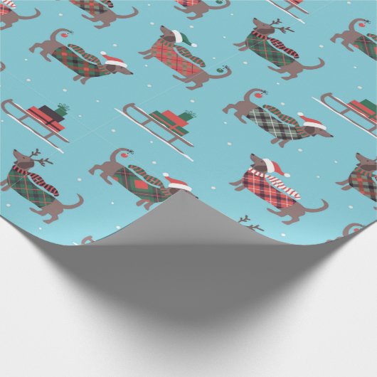 Sled-papier voor kerstcadeautjes cadeaupapier (Hoek)