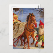 "Sled Ride at Night" van Jenny Nystrom Briefkaart (Voorkant / Achterkant)