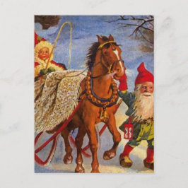 "Sled Ride at Night" van Jenny Nystrom Briefkaart