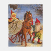 "Sled Ride at Night" van Jenny Nystrom Fleece Deken (Voorkant)