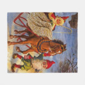 "Sled Ride at Night" van Jenny Nystrom Fleece Deken (Voorkant (Horizontaal))