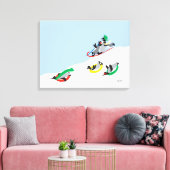Sledding 18x24 Canvas Print (Insitu (Woonkamer))