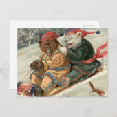 Sledding Beren Briefkaart (Voorkant / Achterkant)