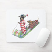 Sledding Dachshunds Mousepad Muismat (Met muis)