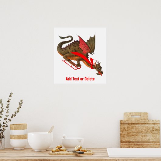 Sledding Dragon Poster (Keuken)