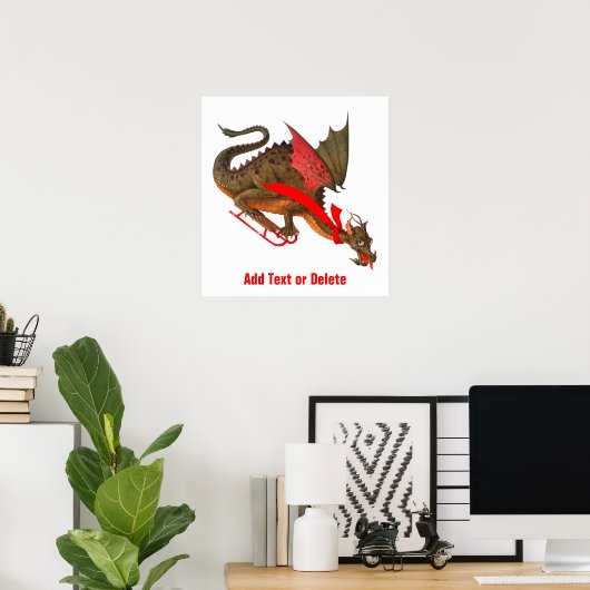 Sledding Dragon Poster (Thuiskantoor)