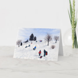 Sledding Holiday Kaart