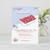 Sledding Hot Cacao Kinder Winterverjaardagsuitnodi Kaart (Staand voorkant)