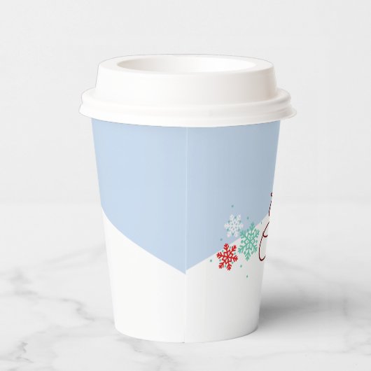 Sledding Hot Cacao Winter Verjaardagsfeest Papieren Bekers (Rechts)