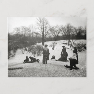 Sledding in Central Park, 1906 Briefkaart
