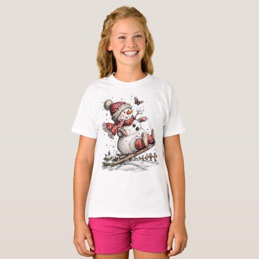 Sledding In The Snow T-Shirt (Voorkant volledig)