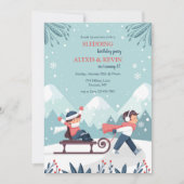 Sledding Kinder Uitnodiging (Voorkant)