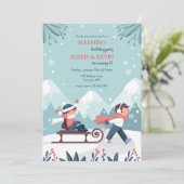 Sledding Kinder Uitnodiging (Staand voorkant)