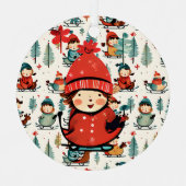  Sledding Kinderen Gepersonaliseerde Kerst Metalen Ornament (Voorkant)