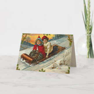 Sledding Leuke Kerst Kaart
