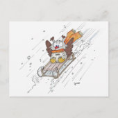 SLEDDING OWL briefkaart door Nicole Janes (Voorkant)