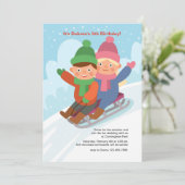 Sledding Party Uitnodiging (Staand voorkant)