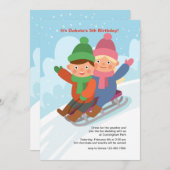Sledding Party Uitnodiging (Voorkant / Achterkant)