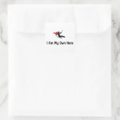 sledehockeyheld vierkante sticker (Tas)