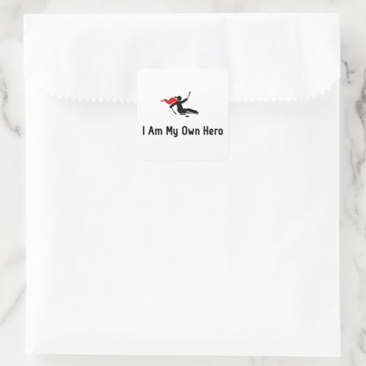 sledehockeyheld vierkante sticker (Tas)