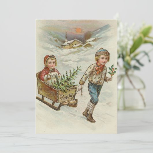 sledetocht | Vintage kerst (Staand voorkant)