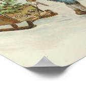 sledetocht | Vintage kerst Poster (Hoek)