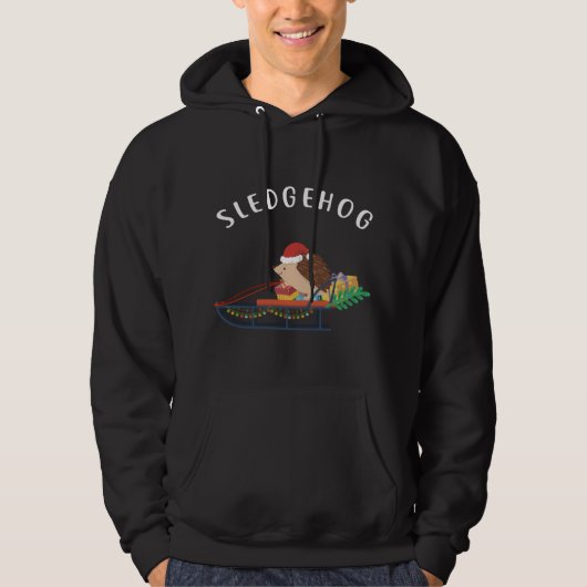 Sledgehog, Grappig schattig dier egel kerst Hoodie (Voorkant)