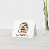 Sledgehog Grappige Hedgehog Kerstmis Sleigh Blank Kaart (Voorkant)