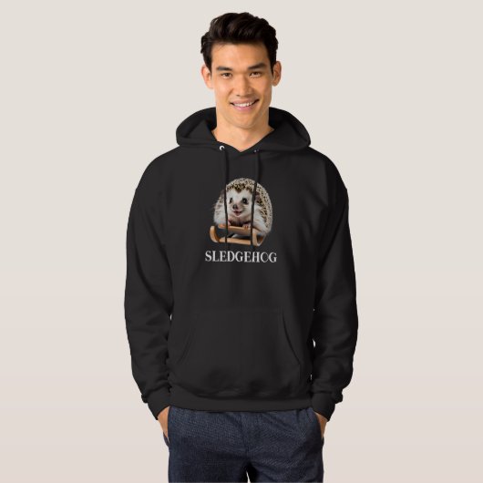 Sledgehog Grappige Schattigee Hedgehog Kerst Sleig Hoodie (Voorkant volledig)