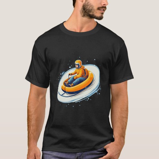 Sledgen wintersport voor en t-shirt (Voorkant)
