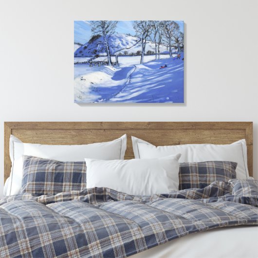 Sledging Derbyshire Peak District 2012 Canvas Afdruk (Insitu (Slaapkamer))