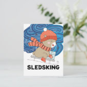 Sledsking  briefkaart (Staand voorkant)