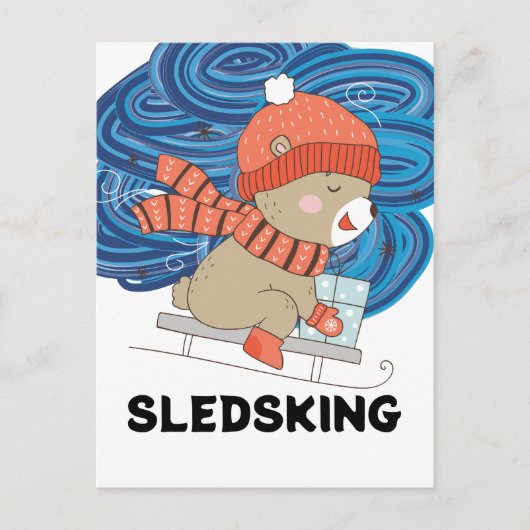 Sledsking  briefkaart (Voorkant)