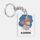 Sledsking  sleutelhanger (Voorkant Links)