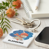 Sledsking  sleutelhanger (Voorkant Rechts)