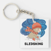 Sledsking sleutelhanger (Voorkant)