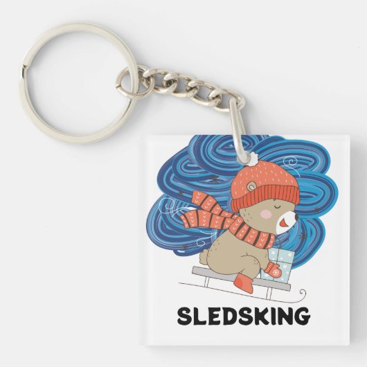 Sledsking  sleutelhanger (Voorkant)