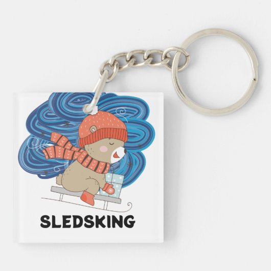 Sledsking sleutelhanger (Achterkant)