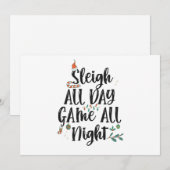  slee all day spel de hele nacht leuk kerstfeest  kaart (Voorkant / Achterkant)