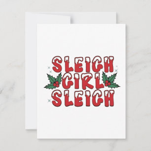 Slee Girl Sleigh Kerstmis Lelijke Kerstmis Grappig Bedankkaart