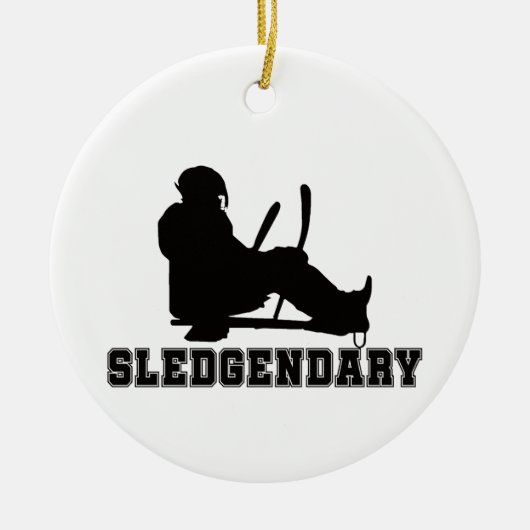 slee hockey sledgendarisch keramisch ornament (Voorkant)